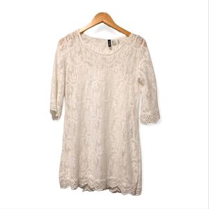 H&M White Lace Tunic Size 8